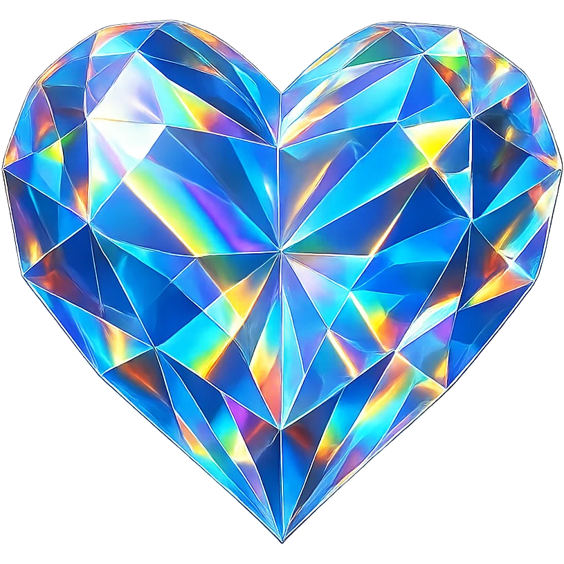 heart with a crystal prism effect emoji