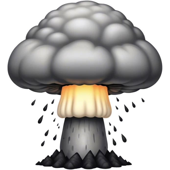 Big scary atomic bomb mushroom cloud, dark and scary emoji