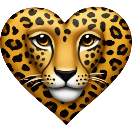 Heart with cheetah print emoji