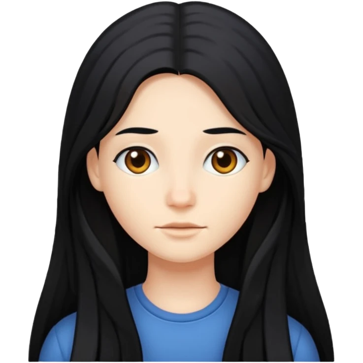 back view of a person with long black hair emoji