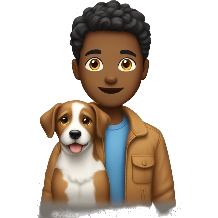 Boy with dog emoji