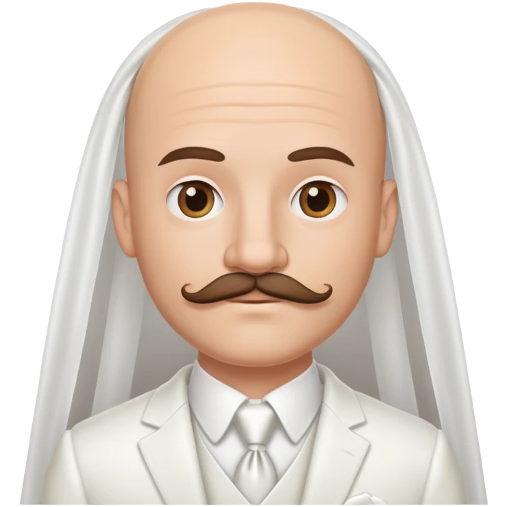 white male bride bald woth mustache  emoji