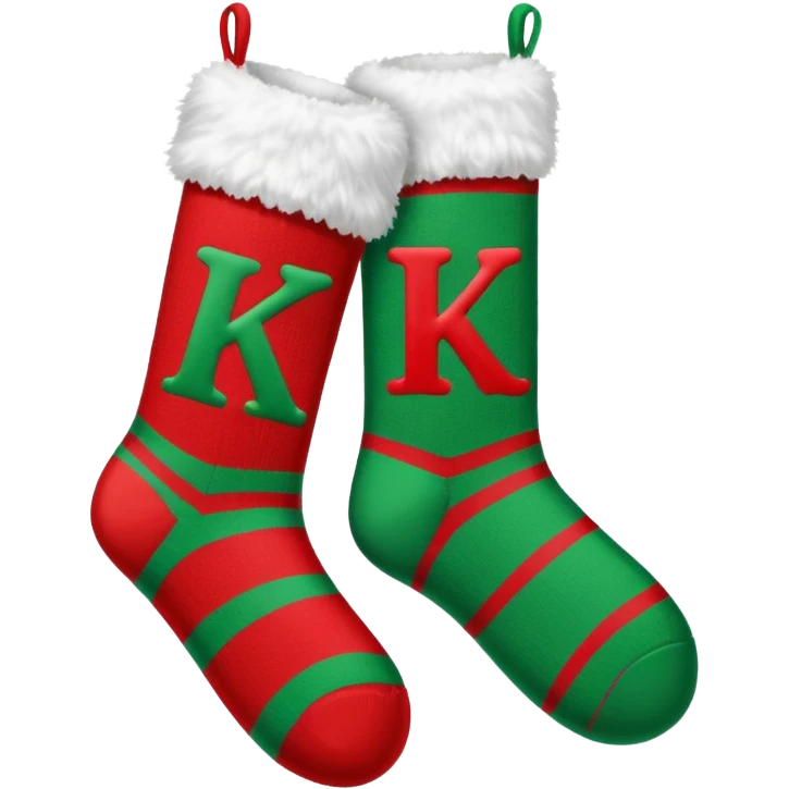 christmas socks with K emoji