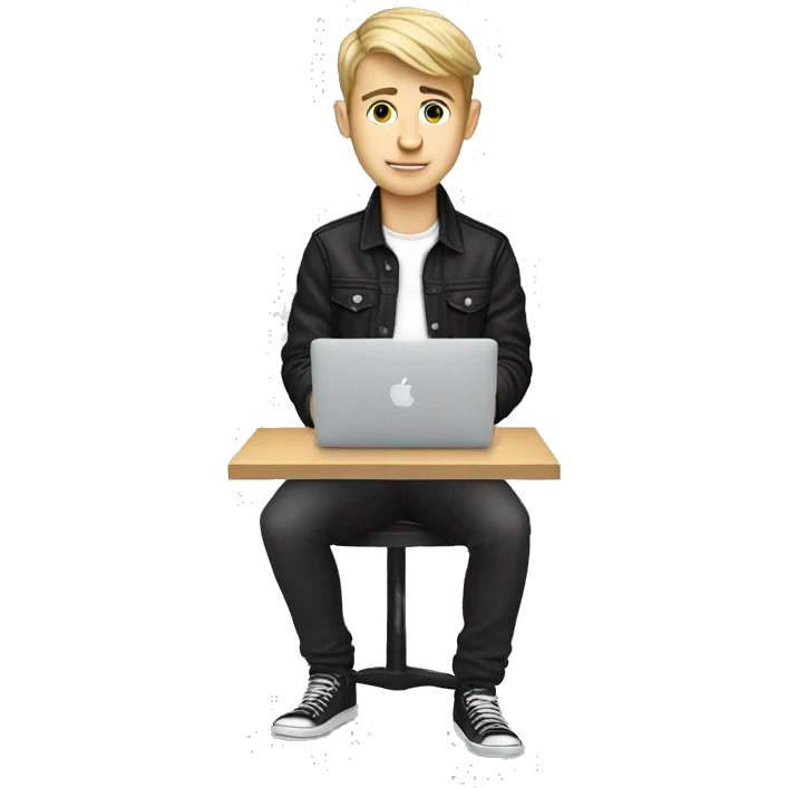 white boy music producer with macbook emoji