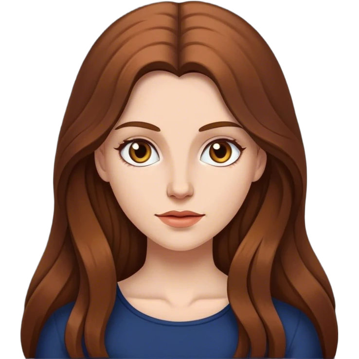 White woman with long brown hair emoji