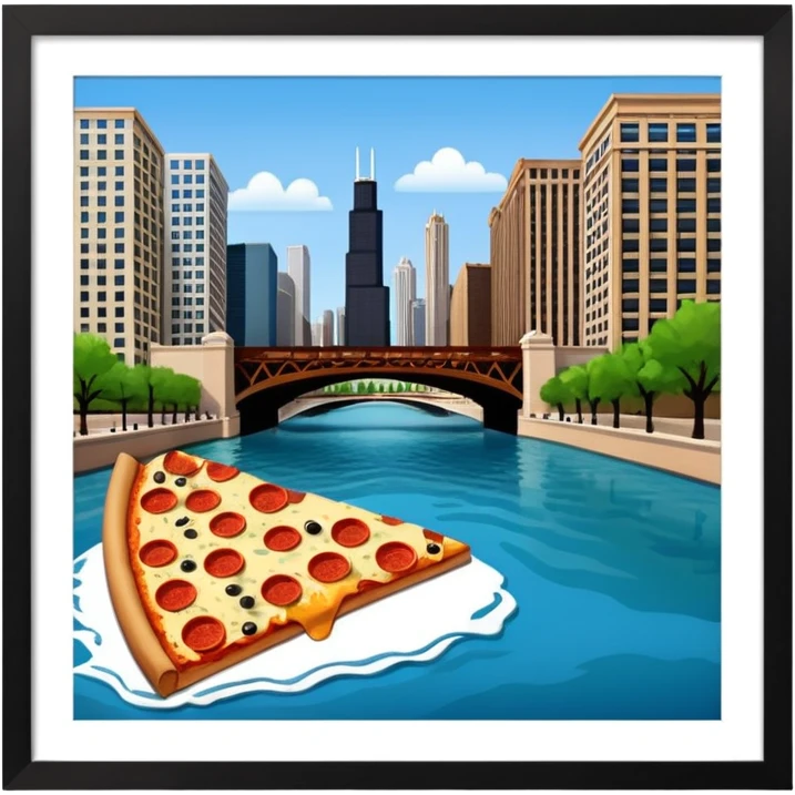 Chicago Riverwalk pizza  emoji