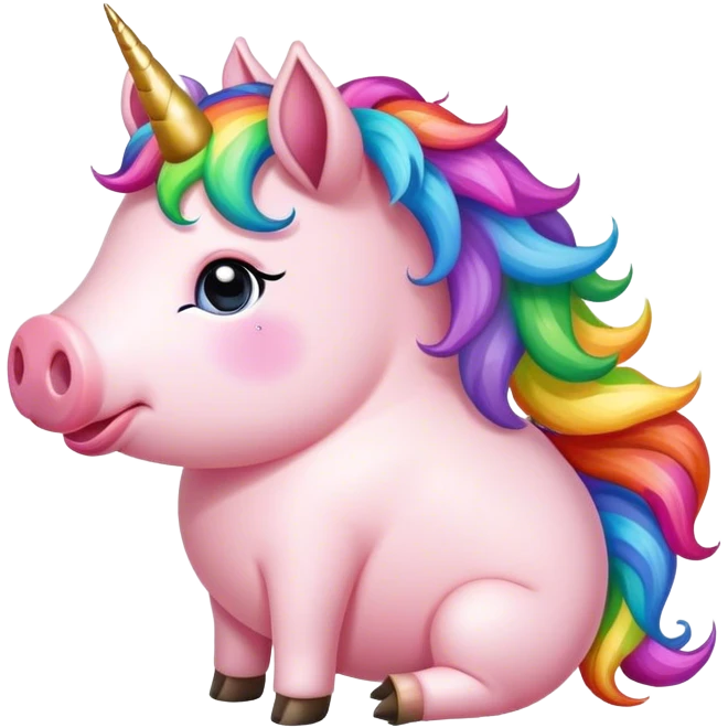 Unicorn on top of a pig emoji