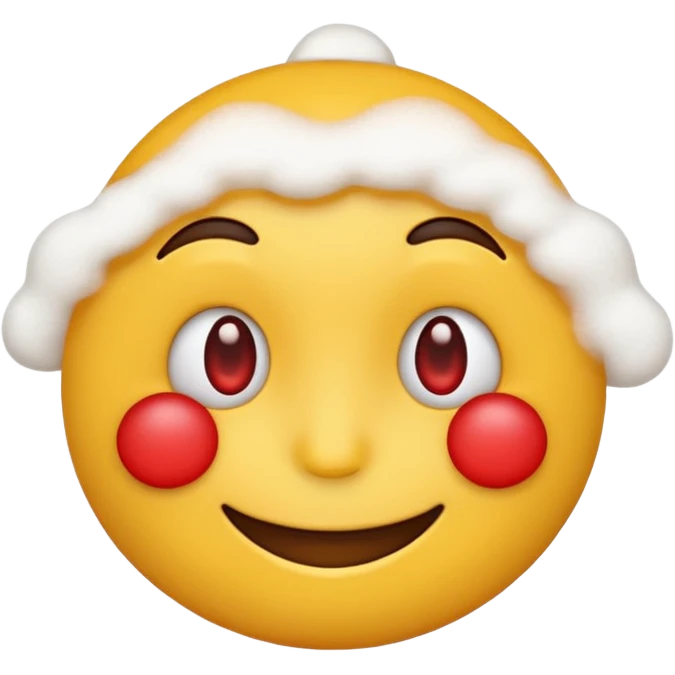Make a yellow emoji smiling with red and tired eyes, under his nose there are white powder emoji