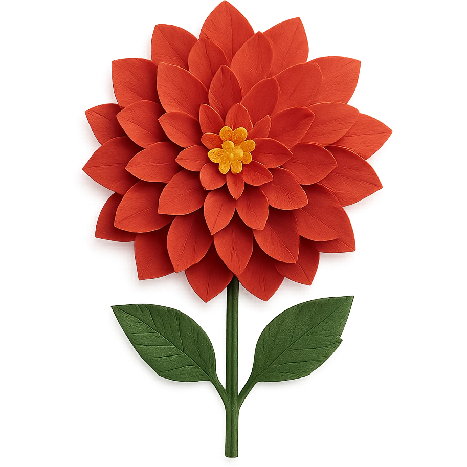 paper craft style dahlia flower emoji