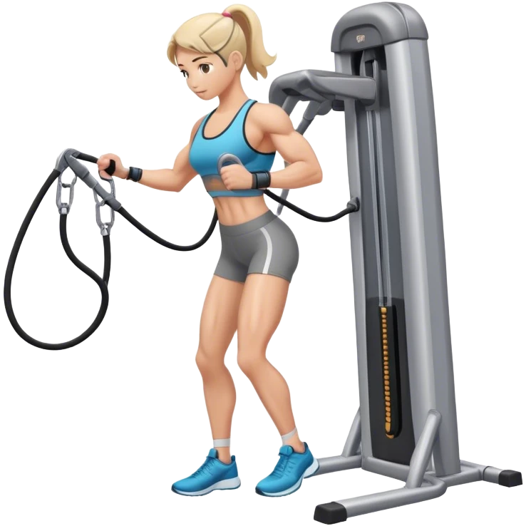 standing bodybuilder hip abduction cable machine exercise emoji