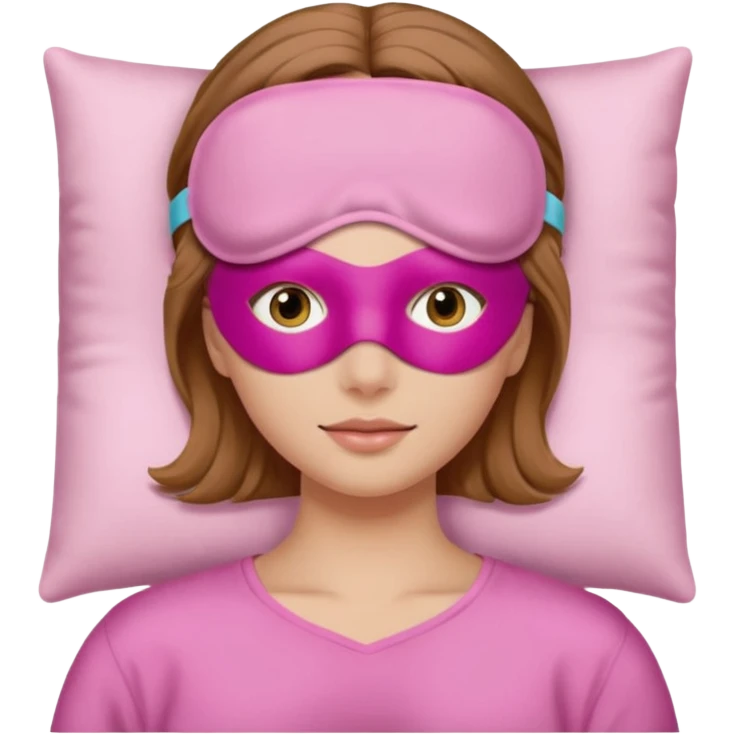 relaxed with pink sleep mask emoji
