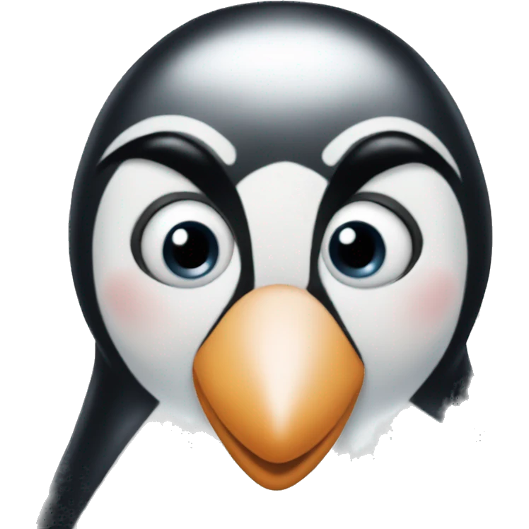 Penguin kiss face emoji