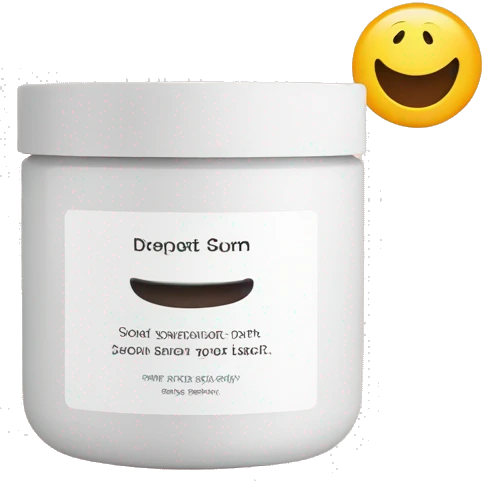body scrub pot with label emoji