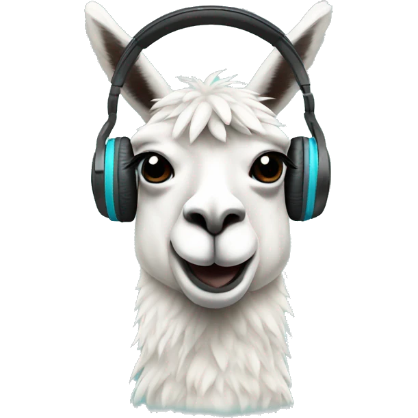  llama with headphones  emoji