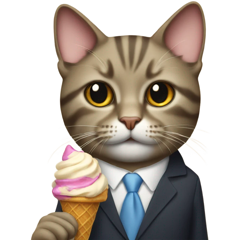 Presidential cat with ice cream emoji
