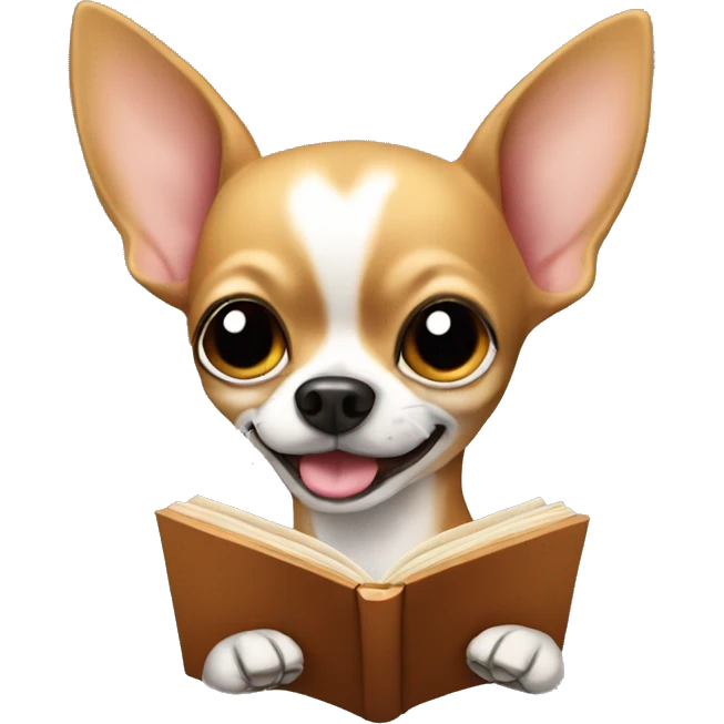 chihuahua and opened book emoji