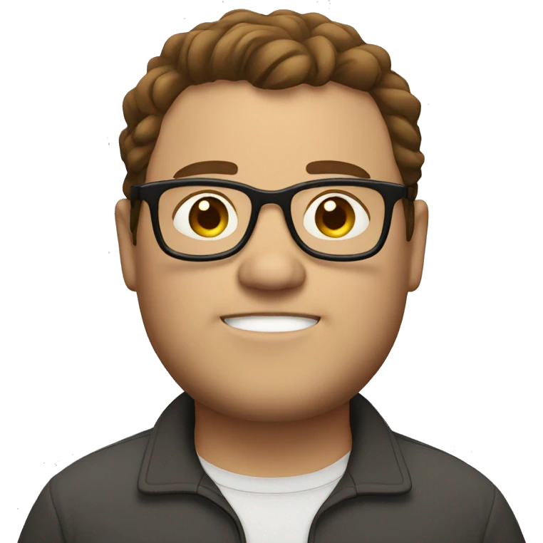 fat guy with glasses and brown hair  emoji