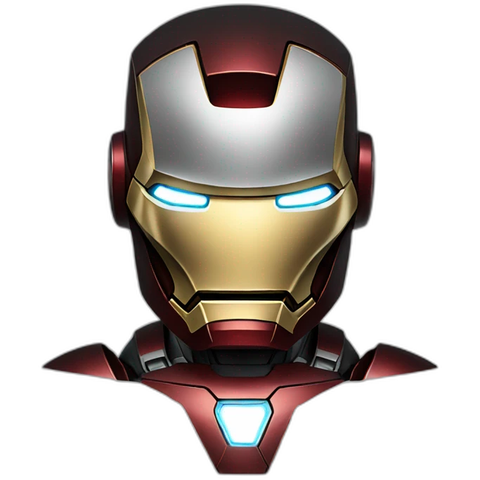 Iron Man Standing On black background emoji
