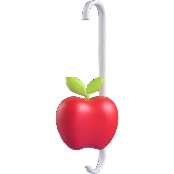sleek white wall-mounted coat hooks in apple-inspired minimalist design emoji