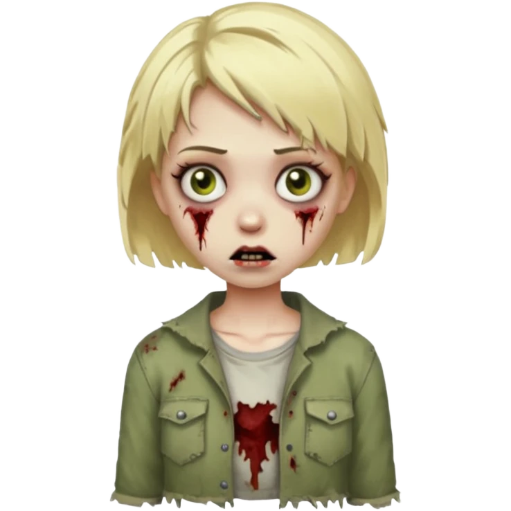 girl zombie with short blonde hair emoji