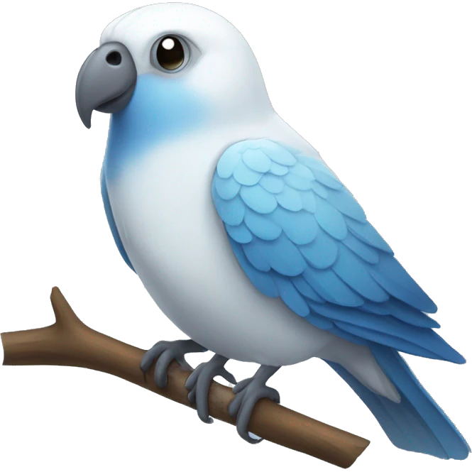 White blue grey love bird  emoji