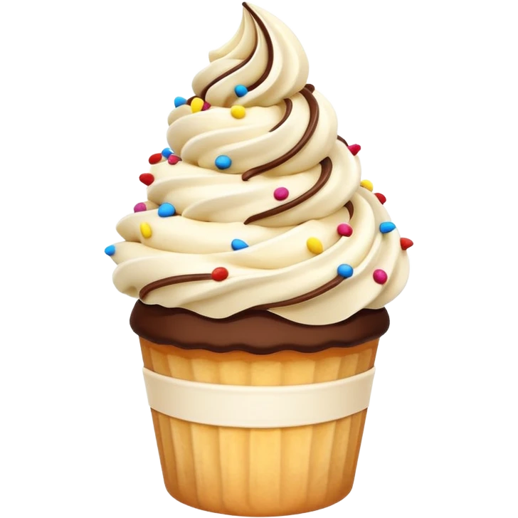 Vanilla & chocolate twist soft serve cupcake emoji