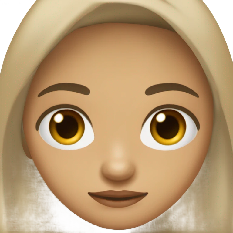 Una niña de color carne, pelo moreno ojos marrón y que lleve las ugc chandal blanco y bolso beis emoji