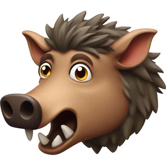 Boar head looking very shocked and surprised  emoji