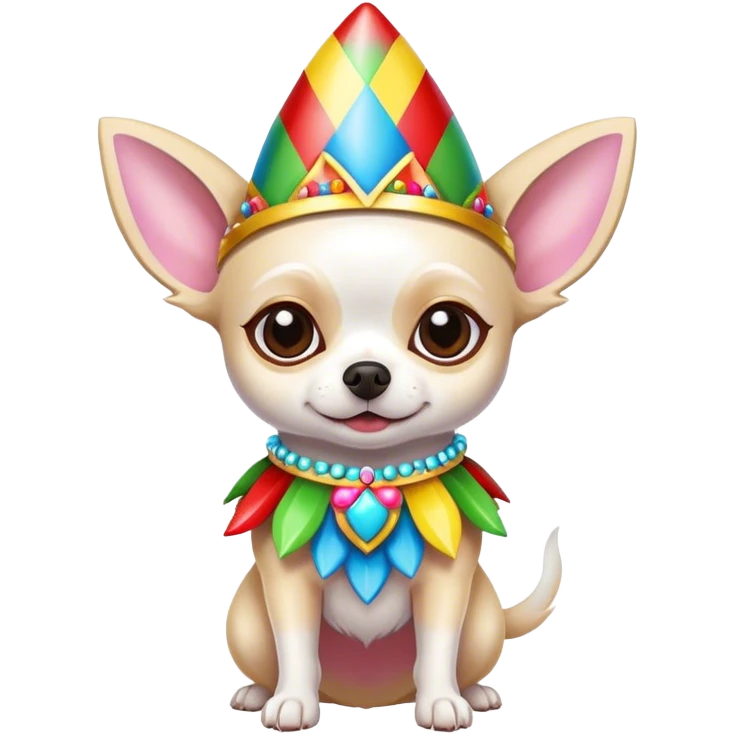 White chihuahua in carnival costume  emoji
