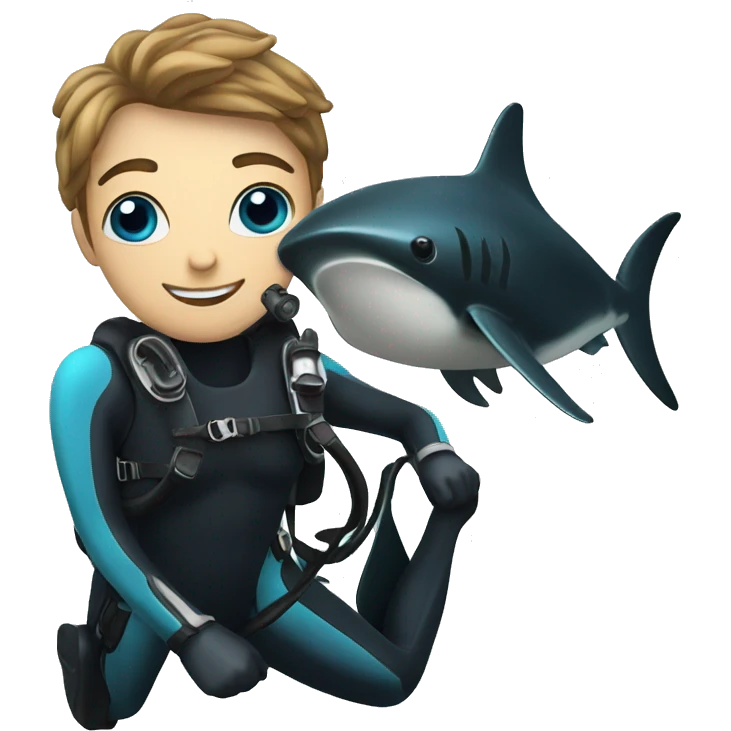 Scuba diving with manta ray emoji