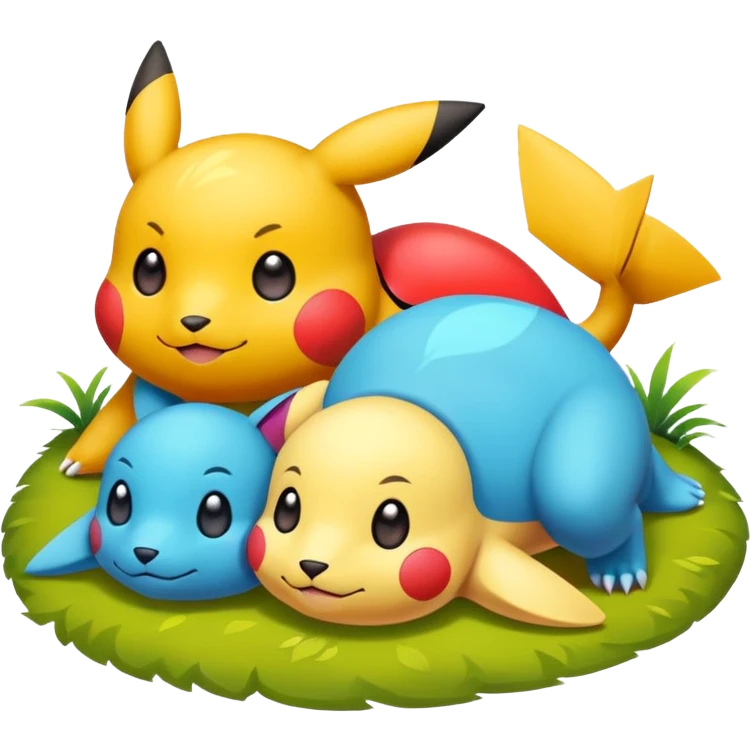 2 friendly pokemans one fell down and the other is helping the other get up  emoji