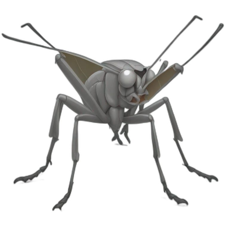 A Grey cricket emoji