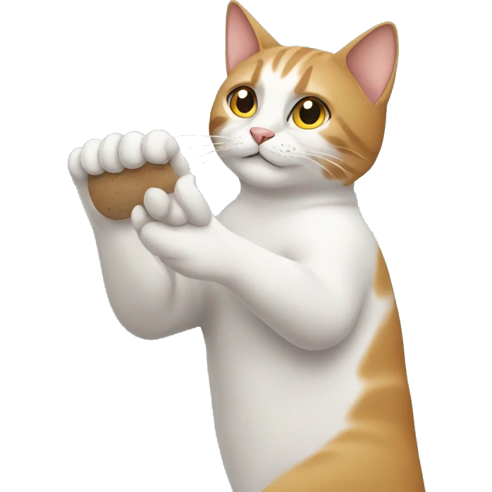 gato levantando la mano emoji