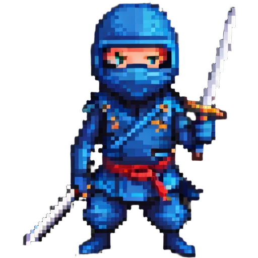 masked ninja with sword emoji