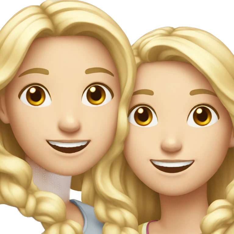 two white girls being happy emoji