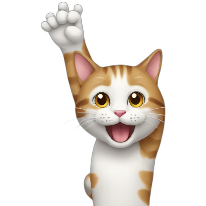 cat waving emoji