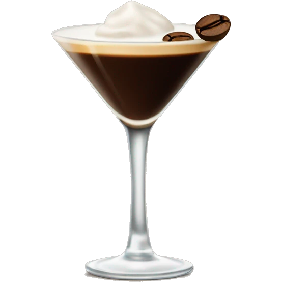 Espresso Martini with three coffee beans on top emoji