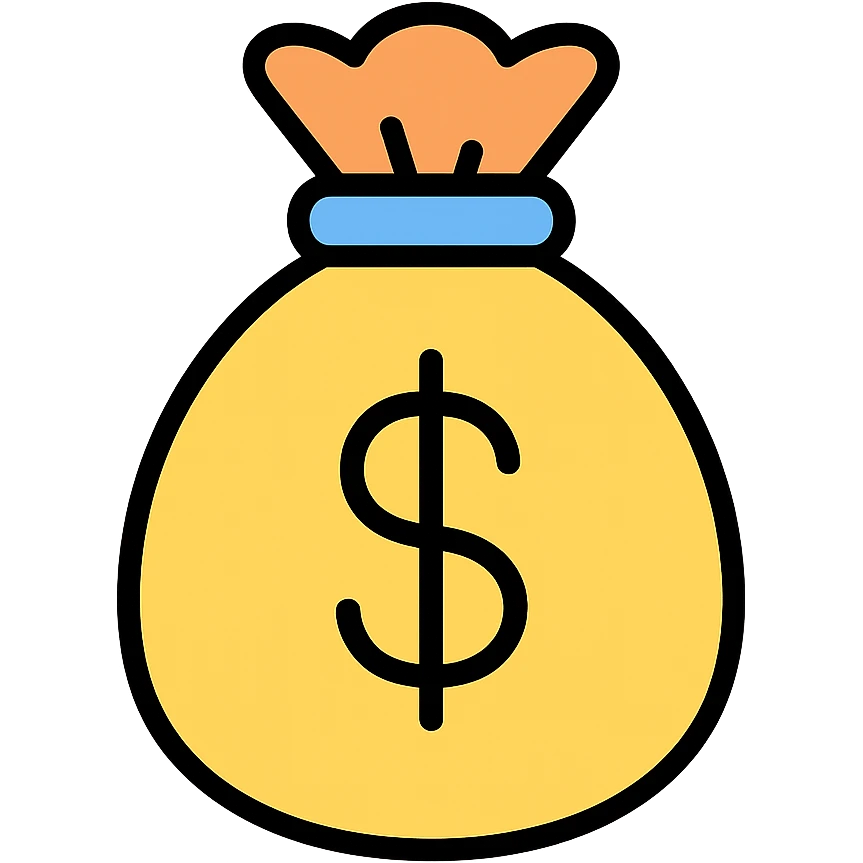 colored money bag icon emoji