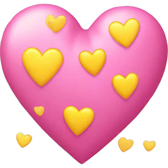 Pink heart with small yellow hearts  emoji