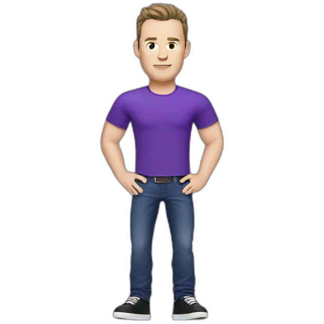 Jonathan Toews wearing a purple shirt and jeans  emoji