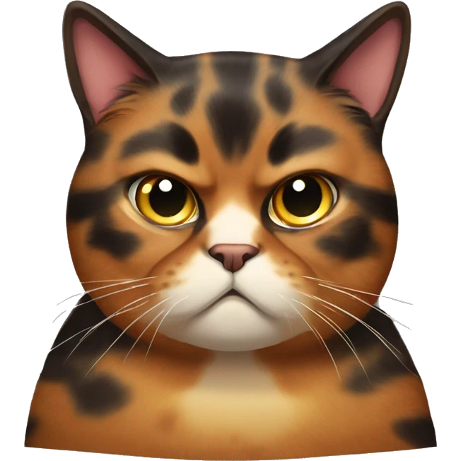 Fat angry tortoiseshell cat emoji