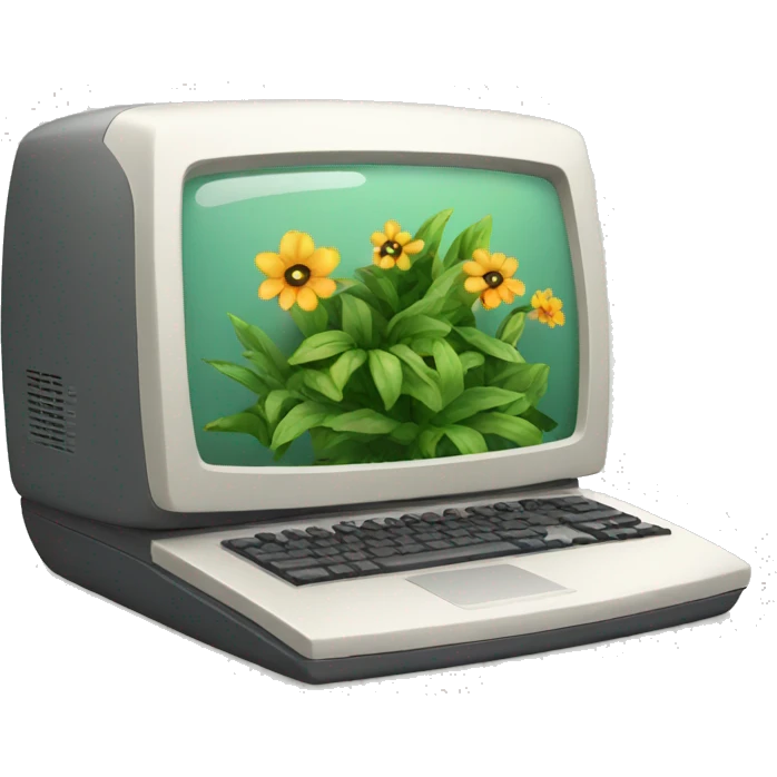Computer with plants emoji