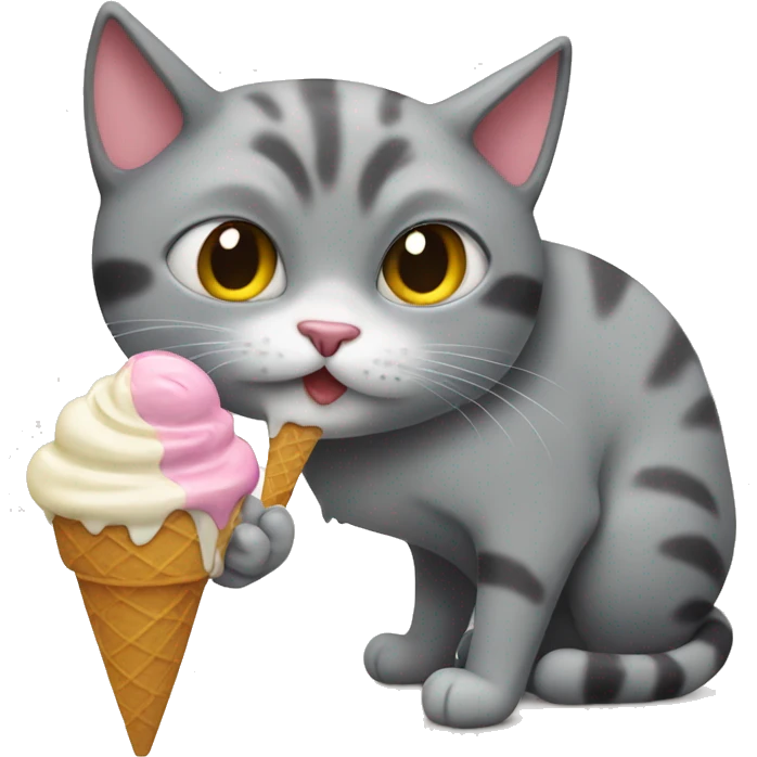 cat eating ice cream  emoji
