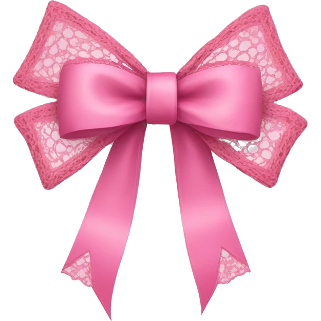 Pink bow with lace  emoji