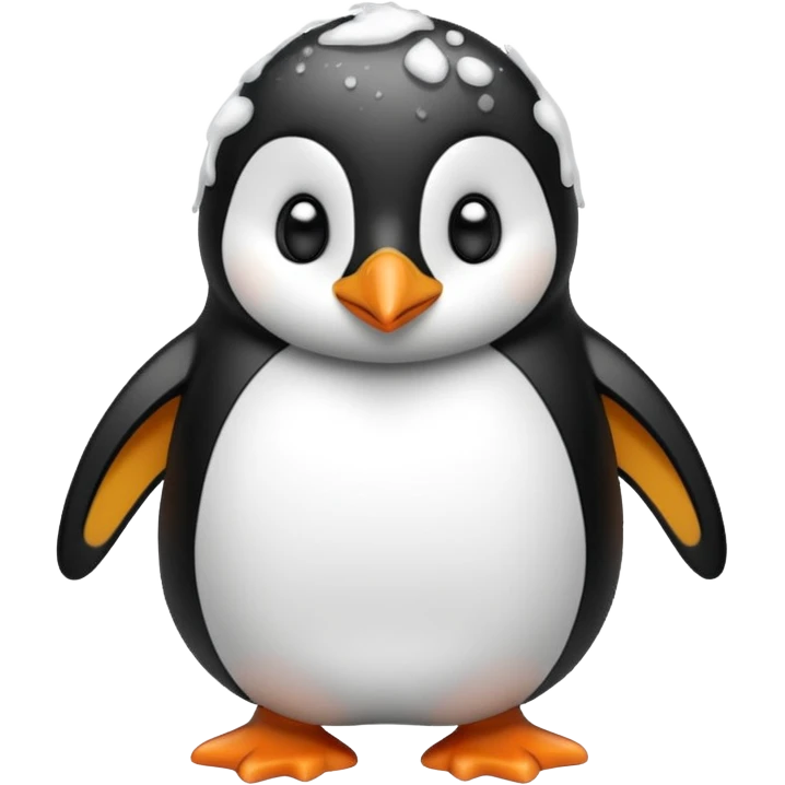 Penguin being hit in the snow emoji