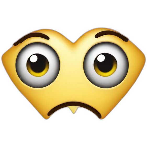 Suspicious eyes but with hearts emoji