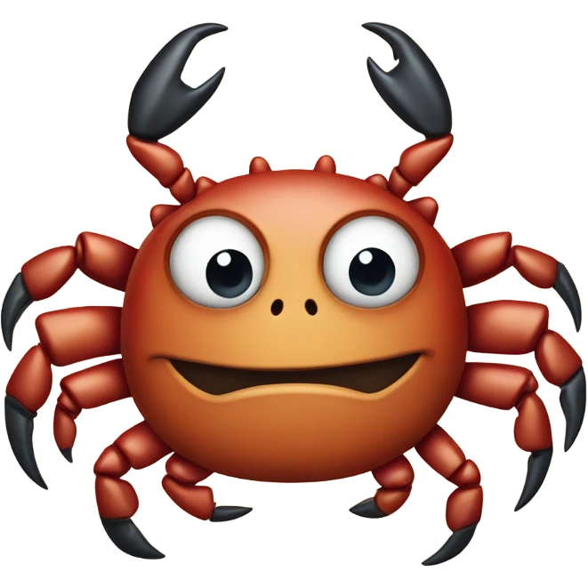 Crab throwing up west side gang sign emoji