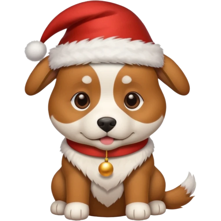 Dog in new yaer hat wrapped paper new yaer  emoji