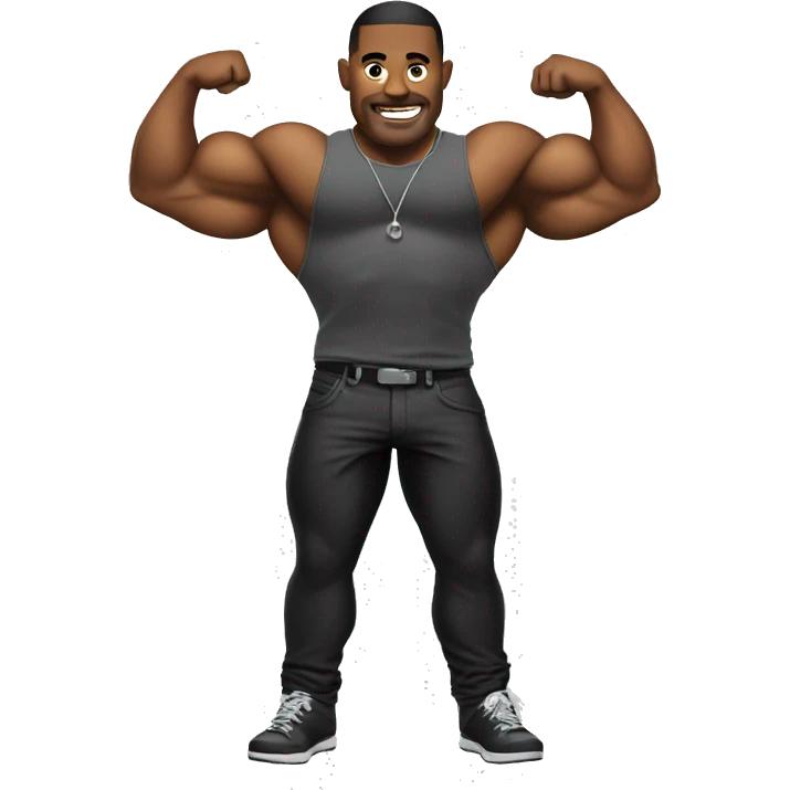 muscle man DJ emoji