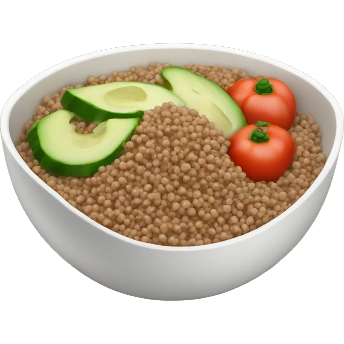 Bowl of buckwheat with veggies emoji